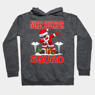 Christmas Nurse Educator Squad Reindeer Pajama Dabing Santa Hoodie